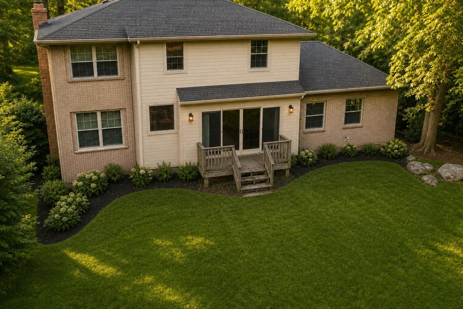 A badly weathered and undersized deck on a Montgomery County home
